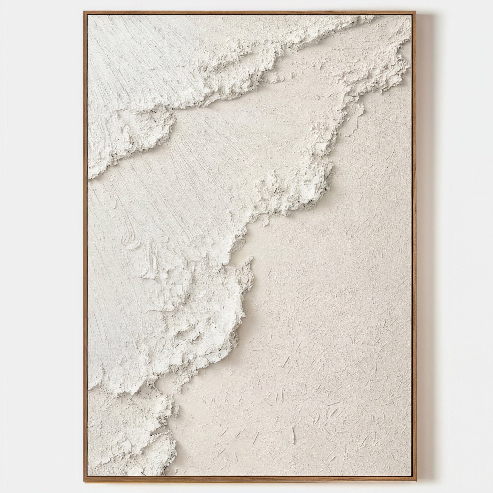 3D Heavy Texture White Minimalist Relief Oil Painting CZ0097 - Viral Wall Art